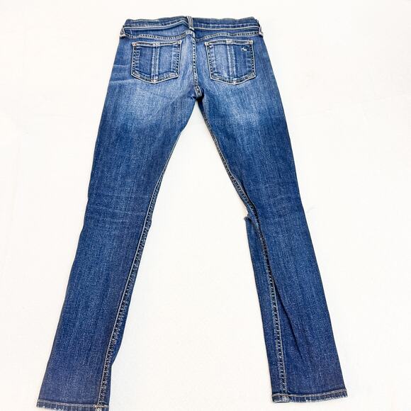 Rag & Bone Capri Denim Jeans Ripped Med/Dark Wash Size 26 - Picture 3 of 9